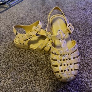 Mini Melissa Yellow Floral Kids Sandals